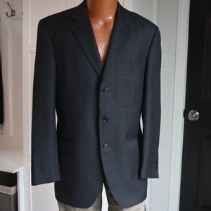 Italian Wool, Charcoal & Blue Suit Coat Sz 40R